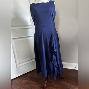 Elegant Navy Blue Sleeveless Dress; XL; New with Tags